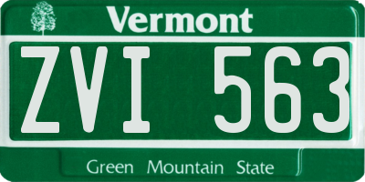 VT license plate ZVI563