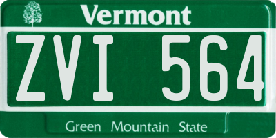 VT license plate ZVI564
