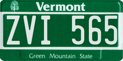 VT license plate ZVI565