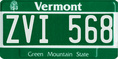 VT license plate ZVI568