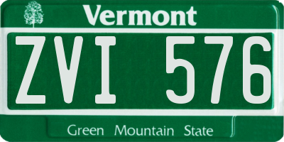 VT license plate ZVI576