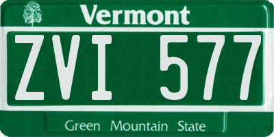 VT license plate ZVI577