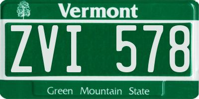 VT license plate ZVI578