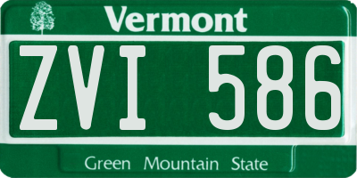 VT license plate ZVI586