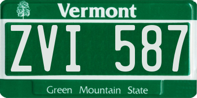 VT license plate ZVI587