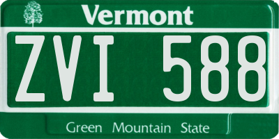 VT license plate ZVI588