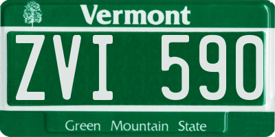 VT license plate ZVI590