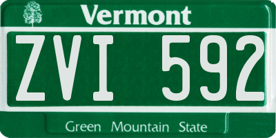 VT license plate ZVI592