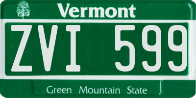 VT license plate ZVI599