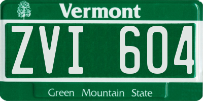 VT license plate ZVI604
