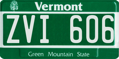 VT license plate ZVI606