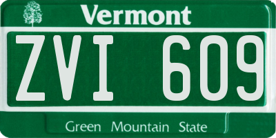 VT license plate ZVI609