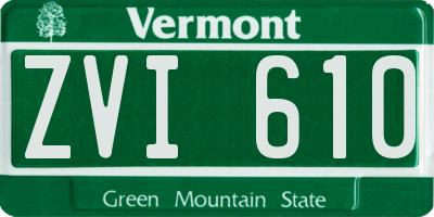 VT license plate ZVI610