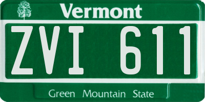 VT license plate ZVI611