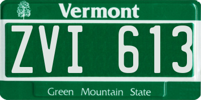 VT license plate ZVI613