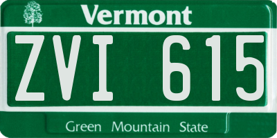 VT license plate ZVI615