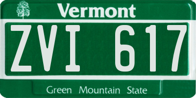 VT license plate ZVI617