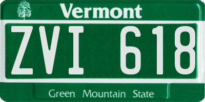 VT license plate ZVI618