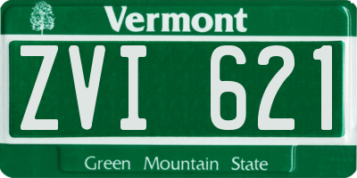 VT license plate ZVI621