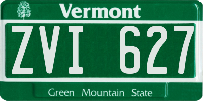 VT license plate ZVI627