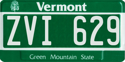 VT license plate ZVI629