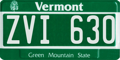 VT license plate ZVI630