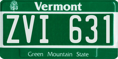VT license plate ZVI631