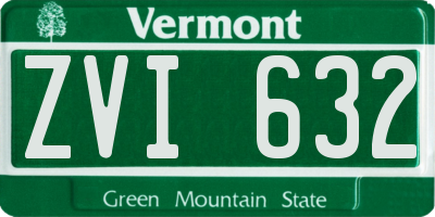 VT license plate ZVI632