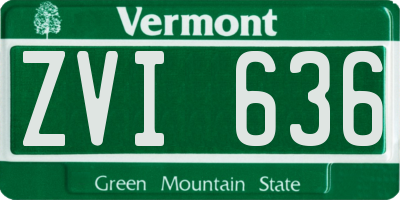 VT license plate ZVI636
