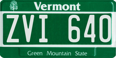 VT license plate ZVI640
