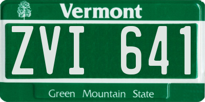 VT license plate ZVI641