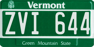VT license plate ZVI644