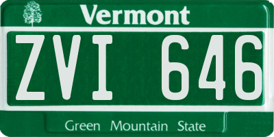 VT license plate ZVI646