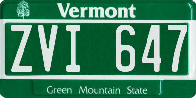 VT license plate ZVI647