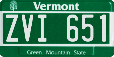VT license plate ZVI651