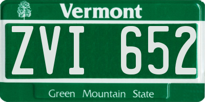 VT license plate ZVI652