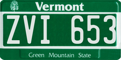 VT license plate ZVI653