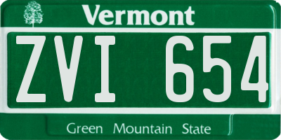 VT license plate ZVI654