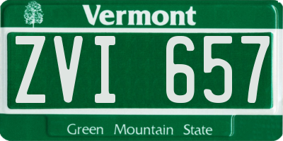 VT license plate ZVI657