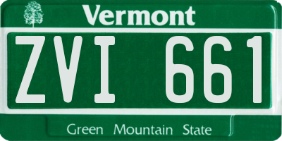 VT license plate ZVI661