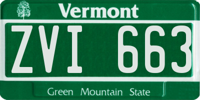 VT license plate ZVI663