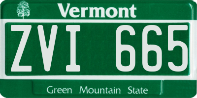 VT license plate ZVI665