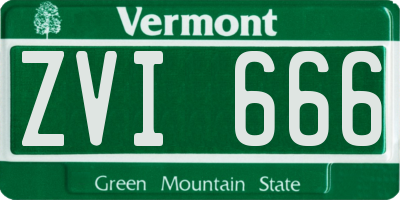 VT license plate ZVI666