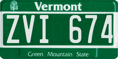 VT license plate ZVI674