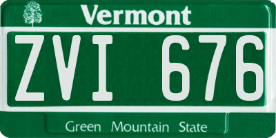 VT license plate ZVI676