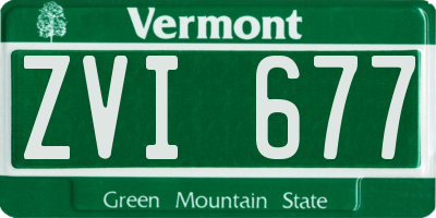 VT license plate ZVI677