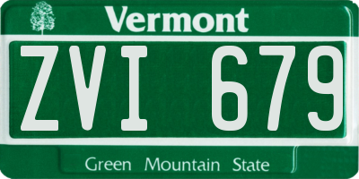 VT license plate ZVI679