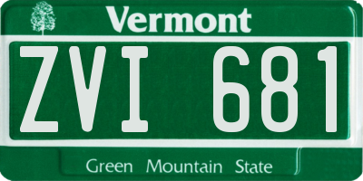 VT license plate ZVI681
