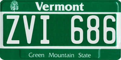 VT license plate ZVI686