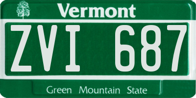 VT license plate ZVI687